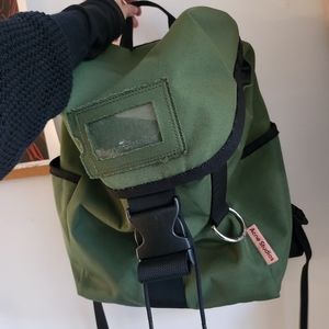Acne Studios Green Canvas Multipocket Backpack